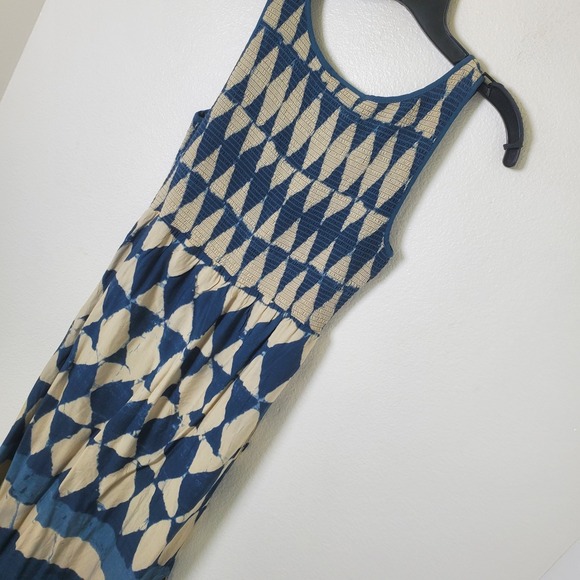 Maeve Anthropologie Women's Blue Sleeveless Batik Style Ikat Print Dress Size 2 - Picture 3 of 15
